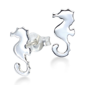Silver Seahorse Stud Earrings STS-3656